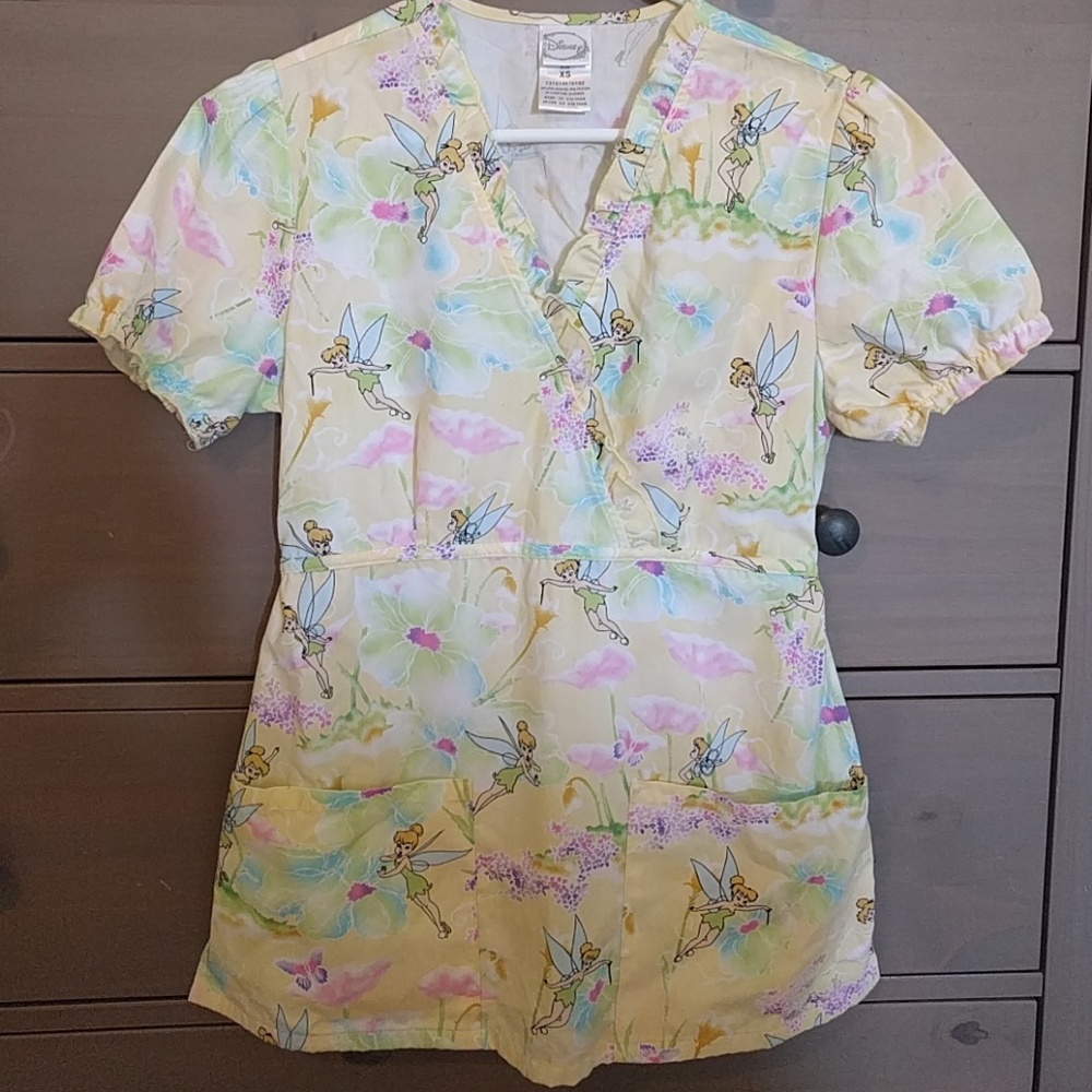 Disney Tinkerbell scrub top XS